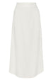 Cabas rounded hemline beige midi skirt flat view