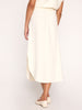 Cabas rounded hemline beige midi skirt back view