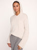 Cashmere beige hoodie sweater front view 2