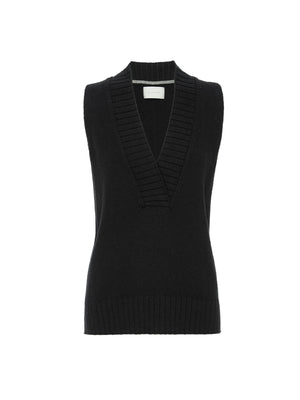 Celia black cotton sweater vest tank flat view