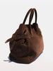 Everyday brown suede tote bag side view 2