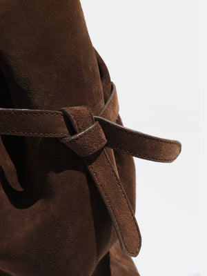 Everyday brown suede tote bag detail