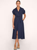 Fia navy maxi shirtdress front view 3