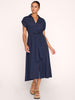 Fia navy maxi shirtdress front view 4