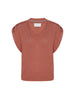 Frances orange V-neck sweater top flat view