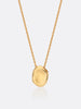 18k Yellow Gold hammered pendant necklace front view