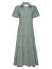 Havana tiered midi green dress flat view