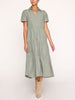 Havana tiered midi green dress full view