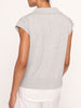 Jaia layered polo short sleeve grey sweater back view