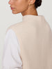 Joni Funnel neck vest overlayer beige close up