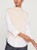 Joni Funnel neck vest overlayer beige front view 3