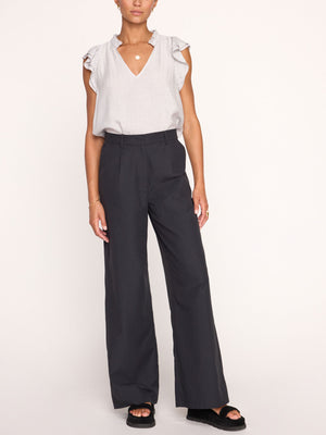 Joya mid-rise straight leg black pant full view 2