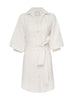 Kate belted button up mini shirtdress beige flat view