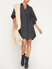 Kate belted button up mini dress black front view 2