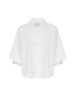 Kate V-neck button up white shirt flat view