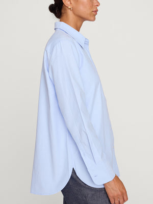 Lark button up light blue shirt side view