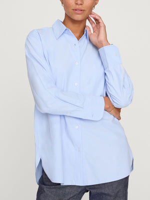 Lark button up light blue shirt front view 4