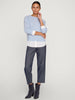 Looker Layered crewneck light blue sweater full view