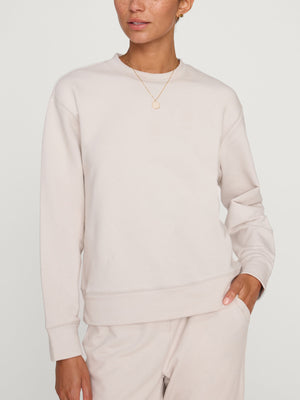 Mallo French Terry off-white pullover sweatshirt front view 3