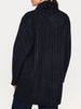 Mina wool reversible navy and navy pinstripe coat back view