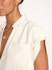 Nadel V-neck wrap top beige close up