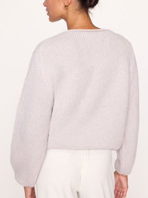 Nami alpaca crew light grey sweater back view