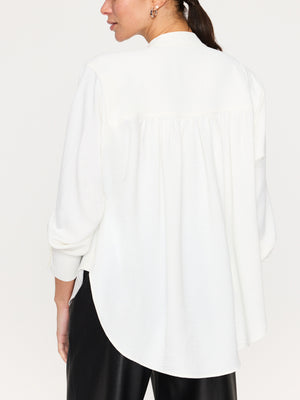 Soro v-neck long sleeve white top back view