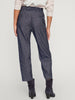 Talia blue cropped cotton linen pant back view