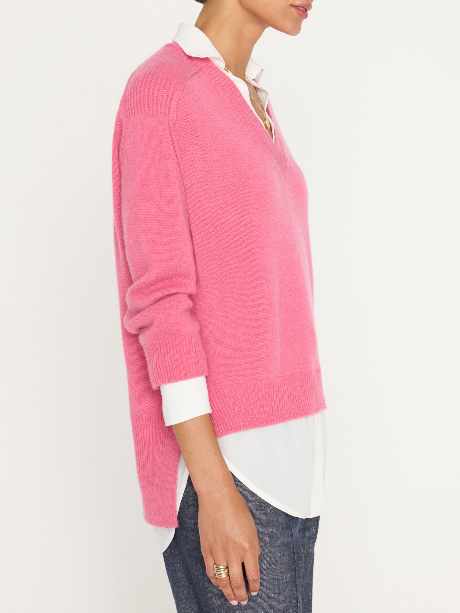 Hot pink v neck sweater hotsell