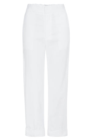 Westport white cropped pant flat view