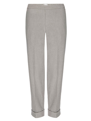 Westport light grey cuffed crop pant flat view