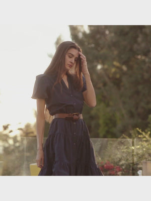 Havana tiered midi dress navy video