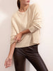 Everyday cashmere crewneck ivory sweater front view 2