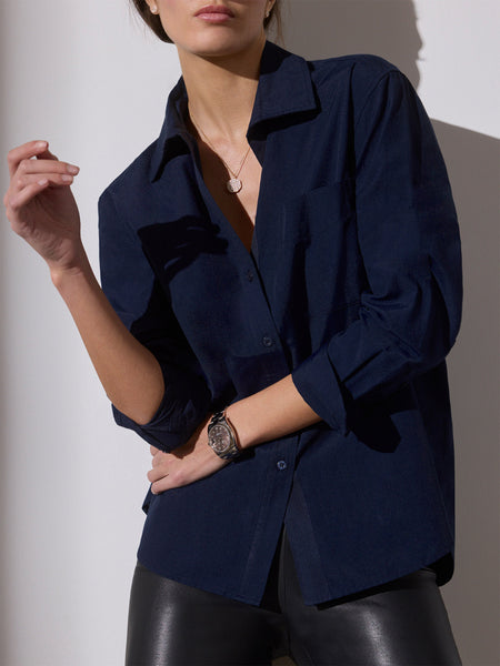 The Everyday Shirt XS Navy Women s Tops Brochu Walker