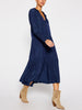 Alana midi longsleeve dress navy side view