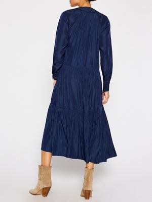 Alana midi longsleeve dress navy back view