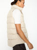 Anders nylon down beige puffer vest side view