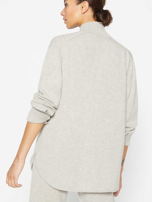 Andre cashmere buttondown grey shacket back view