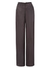 Gorja brown wide leg satin pant flat view