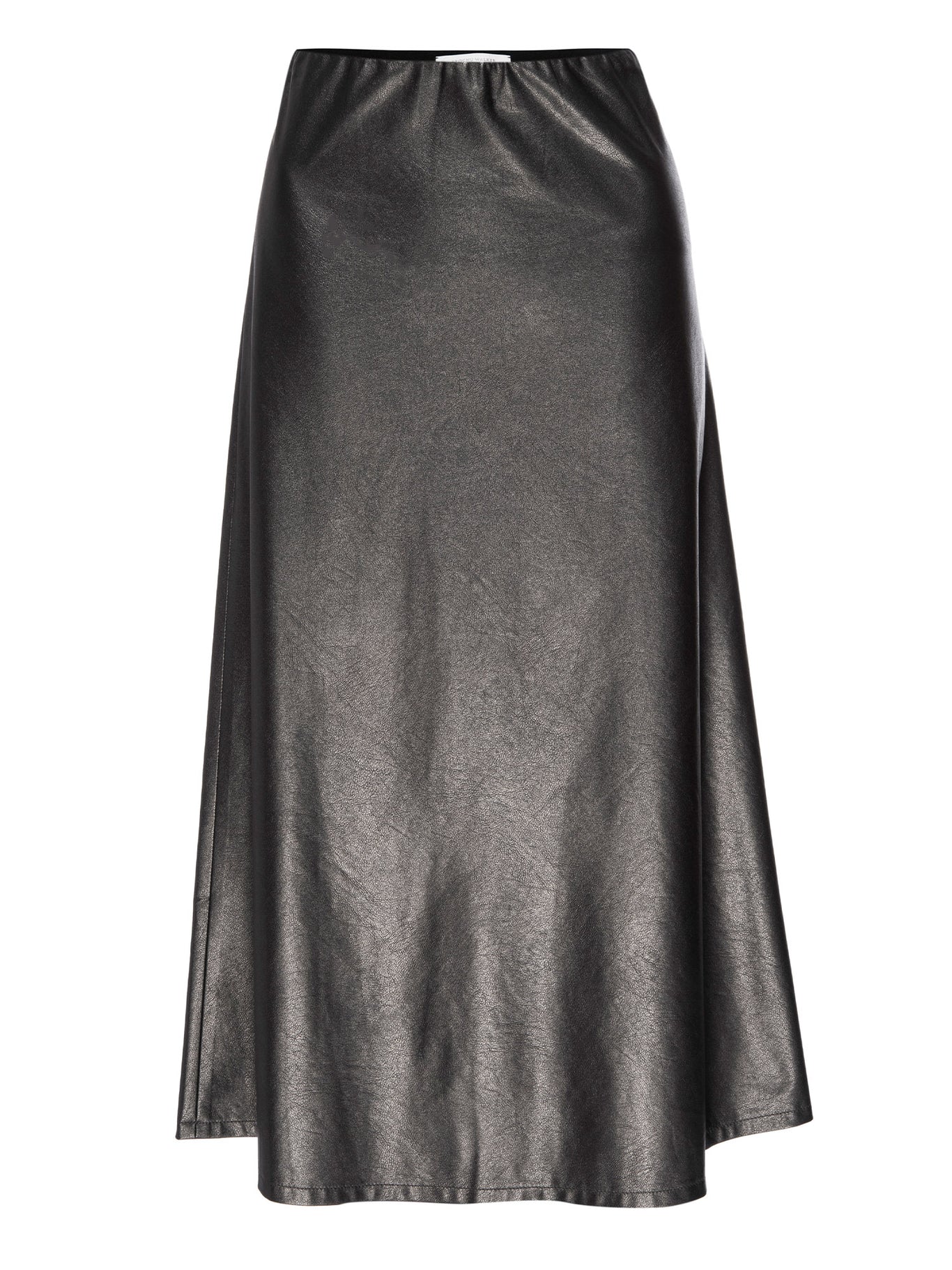 Women's Hallie Vegan Leather Slip Skirt In Pewter Foil