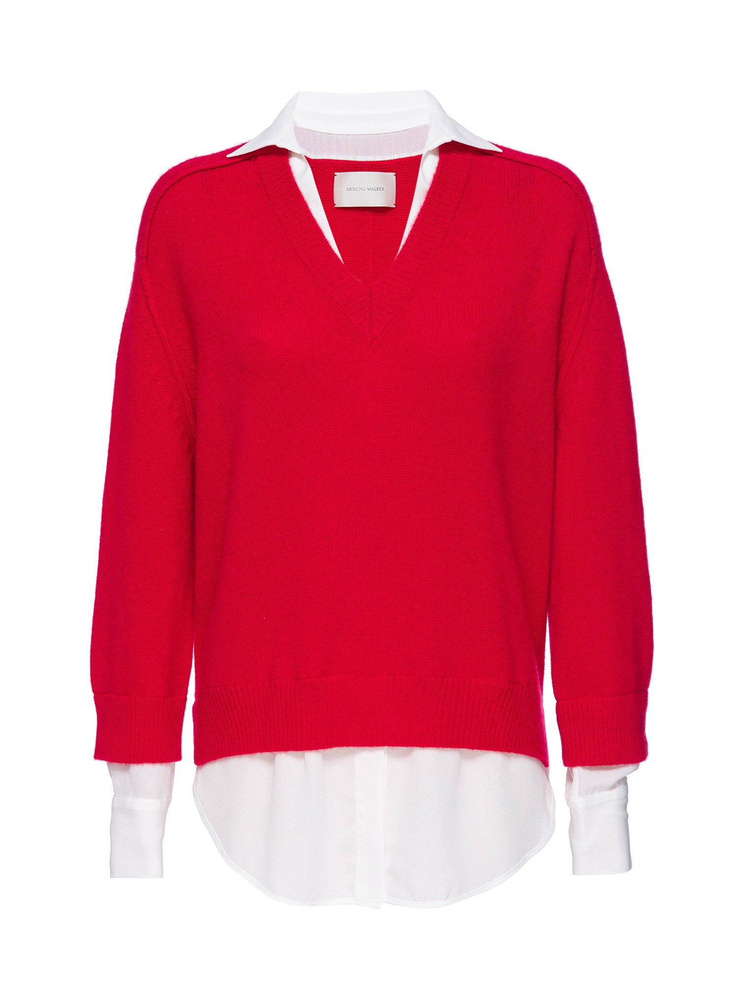 Red jumper with hot sale white collar