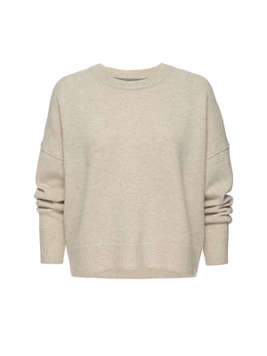 Everyday cashmere crewneck ivory sweater flat view