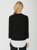 Eton black layered crewneck sweater back view