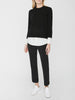 Eton black layered crewneck sweater full view