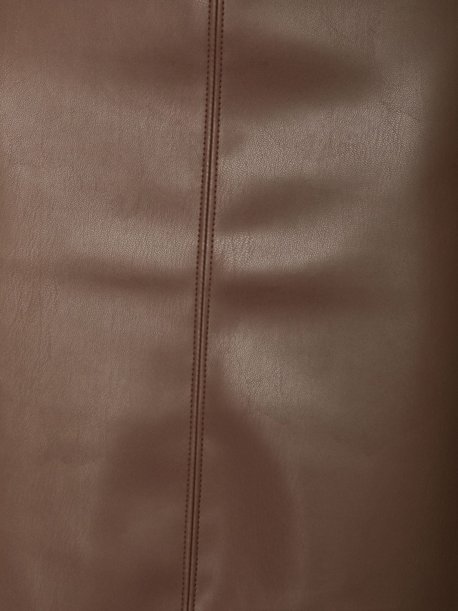 Brown Leather Midi Pencil Skirt Selected by KA.TL.AK