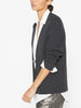 Callie dary dark grey layered cardigan sweater side view 2