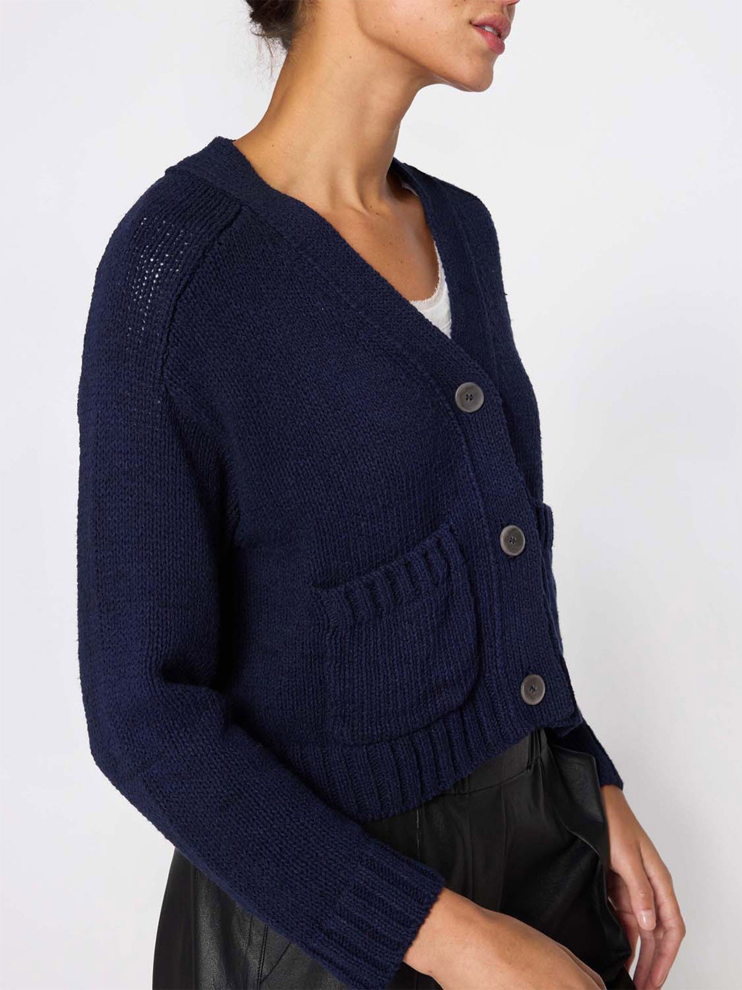 Brochu Walker | Women's Cropped Cardigan in Navy