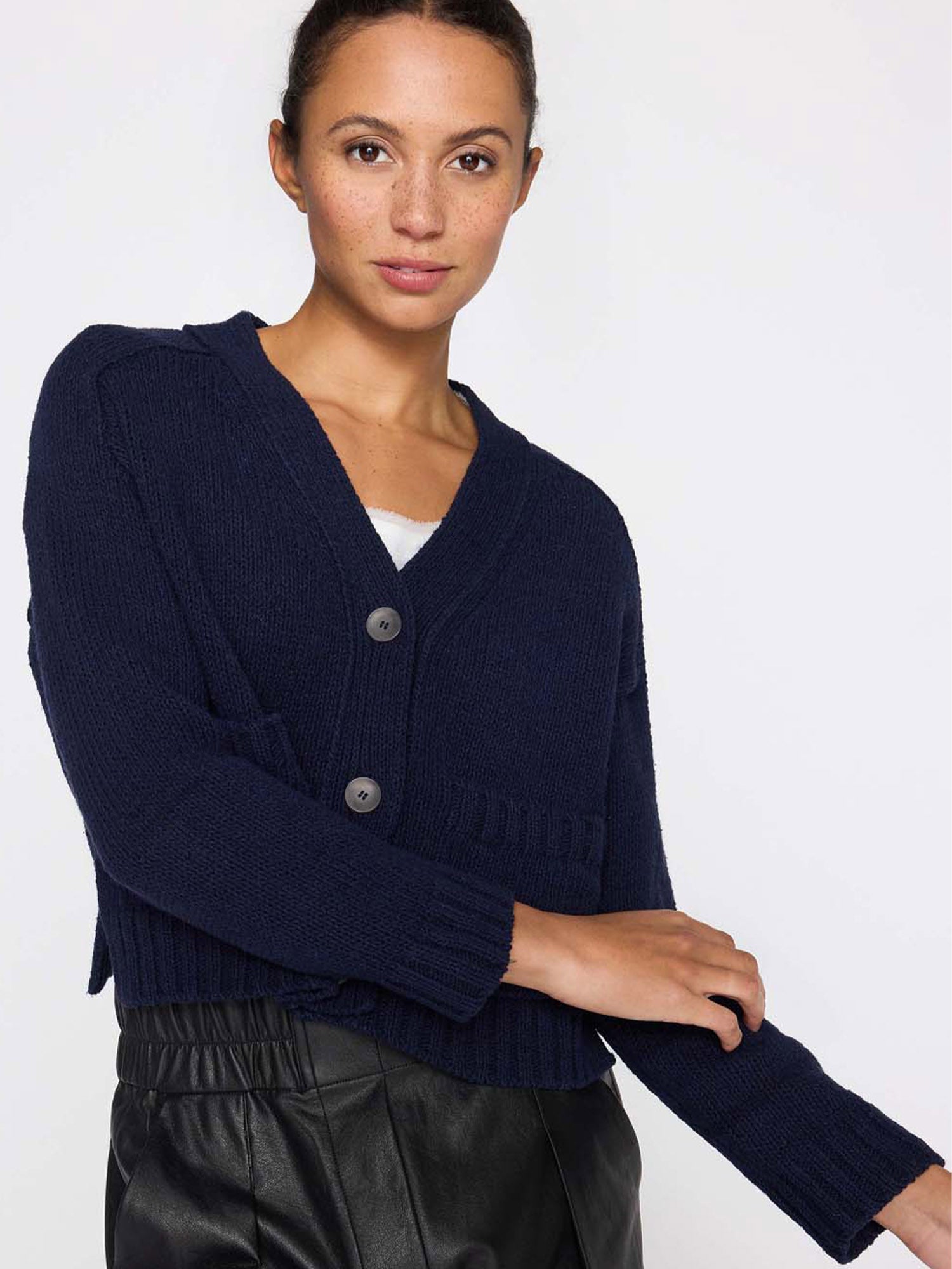 Brochu Walker | Women's Cropped Cardigan in Navy