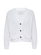 Women's Linen/Cotton Cropped Cardigan, White