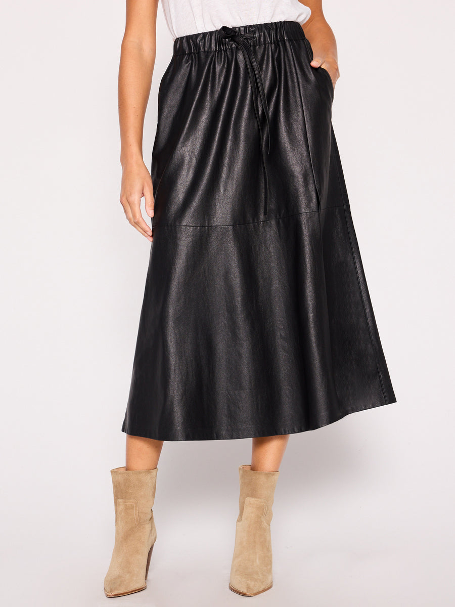 Leather Belted Midi Skirt - Women - Ready-to-Wear